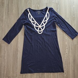 Lilly Pulitzer Deep Blue Mini Dress with Cream Accents